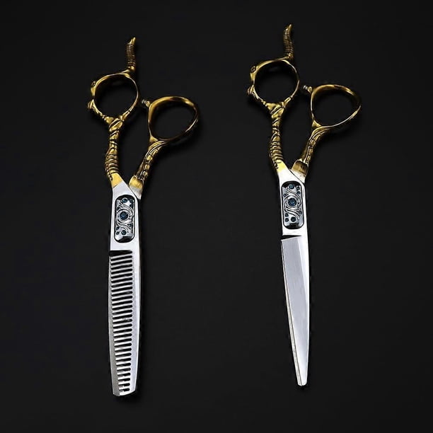 Tijeras de peluquería de 15 cm (6 pulgadas), tijeras profesionales de acero 440C con mango ergonómico.