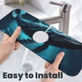 thumbnail image 6 of Pofeuu Vintage Blue Pattern Whale Print Splash Guard for Sink Faucet Sink Gadgets-Splash Guard Behind Faucet Drip Catcher for Kitchen, Bathroom,Sink Mat, 6 of 7