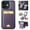 Purple, variant on For iPhone 11 Case with 2 in 1 Detachable Magnetic Wallet RFlD Blocking Card Slots Pocket, Compatible MagSafe, Back Flip Kickstand Premium PU Leather Wireless Charging Phone Case,Black