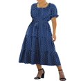 thumbnail image 3 of EIMELI Femmes Boho d'Été Robes Casual Manches Courtes Floral Tie-Up Ceinture Robe Noire S, 3 of 8