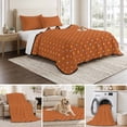 thumbnail image 4 of 3 Pieces Queen Quilt Set,Colorful Polka Dot on Orange Soft Bedding Sets with 1 Quilt & 2 Pillow Shams,Modern Minimalist Dotted Summer Bedspread Lightweight Coverlet Comforter for All Season, 4 of 6