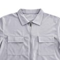 thumbnail image 5 of Mens Full Zipp Short Sleeve Shirt Summer Stretch Business Shirts Light Gray S, 5 of 6