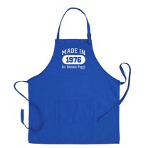ThisWear 50th Birthday Accessories For Women Made In 1976 All Original Parts Two Pocket Adjustable Bib Apron Royal