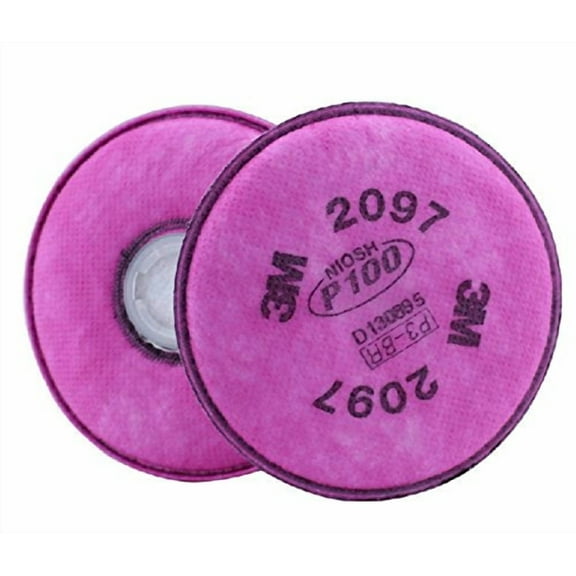 3M Particulate Filter 2097/07184(AAD), P100 Respiratory Protection with Nuisance Level Organic Vapor Relief - 1 Pair