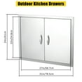 thumbnail image 3 of Puerta de acceso para BBQ 31"x24", doble, acero inoxidable 304 resistente al clima para cocina exterior, 3 of 8