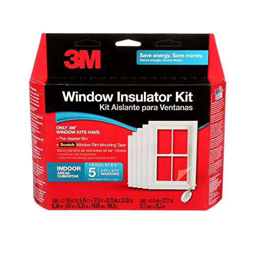 3M Indoor Window Insulator Kit, Window Insulation Film for Heat and