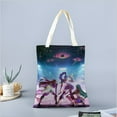 thumbnail image 2 of K-Pop Demon Hunters Bolso de tela con estampado de lienzo para mujer, bolsa de compras reutilizable y estética, con cremallera interior, regalo para mujer,38*45cm., 2 of 6