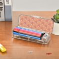 thumbnail image 7 of Plastic Pencil Box Large Capacity Pencil Boxes Clear Boxes with Snap-Tight Lid Stylish Office Supplies Storage Organizer Box Strawberry and White Stars Pattern, 7 of 7