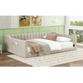 thumbnail image 3 of Full XL Size Upholstery Daybed and Side Storage Pocket, Beige, 3 of 9