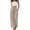 Khaki_#01, variant on Sewkxo Linen Pants for Women Summer Drawstring Wide Leg Trousers Elastic Waist Casual Loose Fit Palazzo Pants with Pockets,Black L