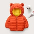 thumbnail image 2 of TOOYOU Boys Jacket Winter Warm Solid Coats Bear Ears Hooded Padded For Cold Weather Size 18 M-24 M Orange, 2 of 9