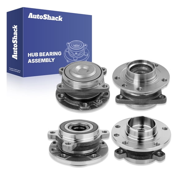 AutoShack Front & Rear Hub Bearing Assemblies for Jeep, Cherokee 2014-2022, FWD AWD 4WD L4 2.0L 2.4L V6 3.2L - With ABS, 5-Lug