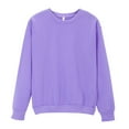 thumbnail image 2 of Women'S Solid Color Round Neck Oversized Sweatshirt Loose Fit Long Sleeve Light Sweatshirt Loose Blouse, 2 of 8