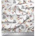 thumbnail image 1 of Soimoi Cotton Poplin Fabric Text,Floral & Eiffel Tower Architectural Print Fabric by the Yard 42 Inch Wide, 1 of 1