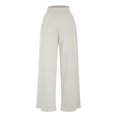 thumbnail image 5 of Women's Wide Leg Sweatpants Thick Thermal Drawstring Pants Side Pockets, Elastic Waist, Solid Color, High Waisted Baggy Pants, Straight Leg Trousers, For Daily Wear, Streetwear, 5 of 9