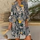 thumbnail image 1 of WILLBEST Vestidos para Mujer Vestido de Manga Larga A La Moda para Mujer Vestido Informal Holgado con Cuello Medio Abierto Vestido Largo con Vuelo Chica, 1 of 3