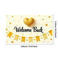 thumbnail image 2 of LUUFILx Welcome Back Banner Glitter Gold Heart Backdrop Party Supplies Decoration Event Background Photography Props School Office Reunion, 2 of 7