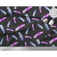 thumbnail image 2 of Soimoi Black Cotton Voile Fabric Feathers & Dots Print Sewing Fabric Yard 42 Inch Wide, 2 of 3