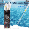 thumbnail image 2 of 100 Pcs Bandelettes de Test de PH 7 en 1 Polyvalentes pour Chlore/ph/dureté, Testeur d'Eau pour Puits de Réservoir de Poisson, 100 Pcs/bulle Bandelettes de Test de PH, Blanc, 2 of 8