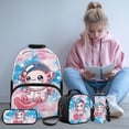 thumbnail image 2 of Bulopur Kawaii Girls 17 Inch Backpack Set, 4 Piece Axolotl Print School Bookbag with Lunch Box, Water Bottle Holder and Pencil Case for Elementary, 2 of 8