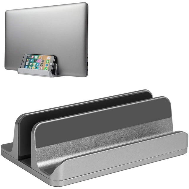 (Version Améliorée) Support d'Ordinateur Portable Vertical, Support d'Ordinateur Portable Réglable (jusqu'à 17,3 Pouces) Compatible pour MacBook Pro / Air, Surface Microsoft, Ordinateurs Portables de Jeu, (Gris)