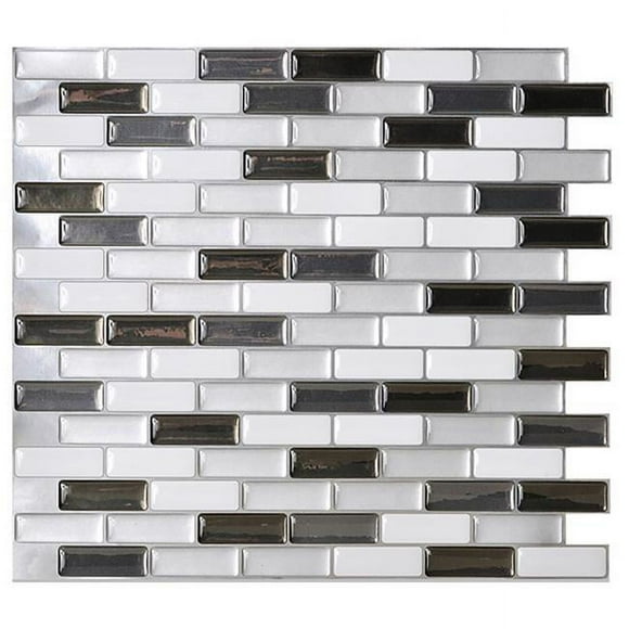 Smart Tiles 5028502 9.1 x 10.2 in. Mosaic Vinyl Adhesive Wall Tile - 4 Piece - Pack of 6