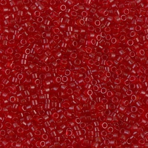 Miyuki Delica Seed Beads DB0774/DB774 11/0 Transparent Red Semi-Frosted 7.2 Grams