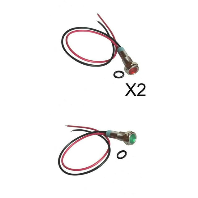 3x 6mm Fuente de Alimentación de Señal LED Baoblaze Luz Indicadora Con Cable