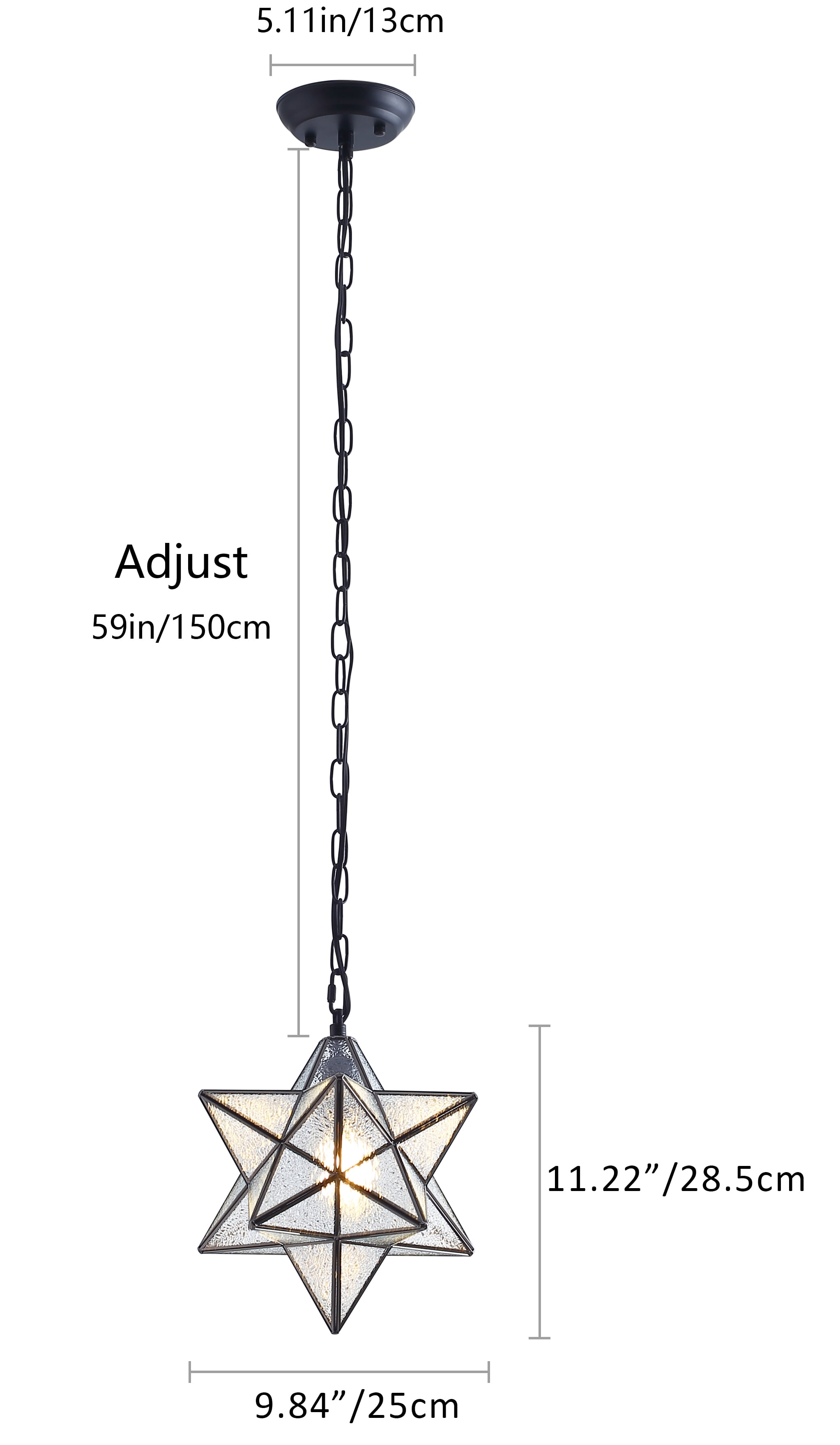 Aiwen Modern Stylish Star Like Pendant Light Geometric Ceiling Lamp Fixture Black