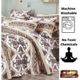thumbnail image 4 of DaDa Bedding Majestic Oriental Kilim Bedspread - Royal Persian Traditional Design Intricate Ornate Ornament Print Coverlet w/ Shams, 4 of 11