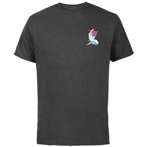 Disney Princess Belle Small Print - Short Sleeve Cotton T-Shirt for Adults - Customized-Charcoal