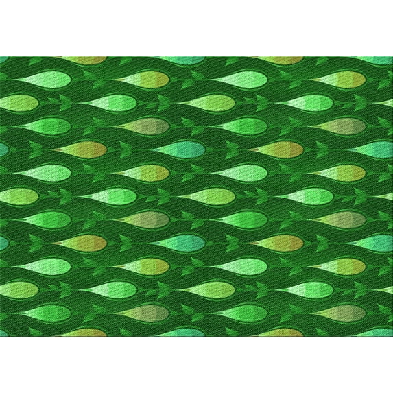 Ahgly Company Indoor Rectangle Patterned DarkGreen Area Rugs, 8' x 10'