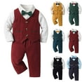 Boy Clothes Fall Sets Boys Long Sleeve Shirt Romper Bodysuit Pants Coat