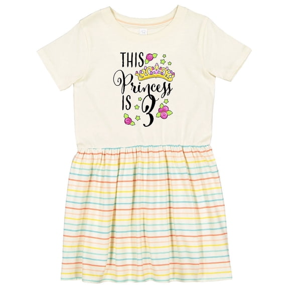 Inktastic This Princess is Three Third Birthday Girls Toddler Dress