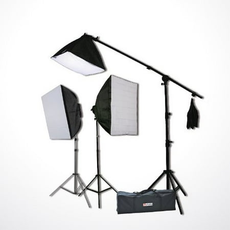 Hair Light Boom Kit - Digital Photography Video Continuous Softbox Lighting Kit Photo Studio CFL Perfect Daylight Light Kit With BOOM STAND Hair LIGHTING KIT CARRY BAG