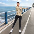 thumbnail image 6 of FORMRS Womens Long Sleeve Shirts UPF 50+ Sun Protection Quick Dry Fishing Hiking Tops, Size S-2XL, Beige Sunflower Pattern, 6 of 8