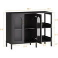 thumbnail image 2 of Accreate Sideboard Buffet Cabinet with Storage 39.4'', Wooden Storage Cabinet with Glass Doors, Two Golden Metal Handles, Modern Sideboard Cabinet for Dining Room, Living Room, Kitchen, Hallway, 2 of 11