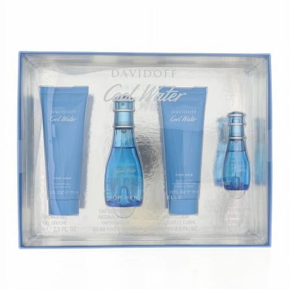 Cool Water Women 4 Piece Gift Set - 1.7 Oz Eau De Toilette Spray By Davidoff