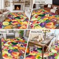 thumbnail image 6 of Summer Fruit Washable Area Rug 6 x 9 ft Watermelon Banana Peach Lemon Sweet Pineapple Grape, Soft Non Slip Rugs Stain Repellent Indoor Felt Carpet for Living Dining Room Bedroom Home Office, 6 of 9