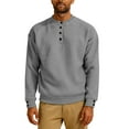thumbnail image 7 of ZOYOEN Mens Henley Shirts with Snaps- Classic Long Sleeve Waffle Casual T Shirts Gray Size 2XL, 7 of 7