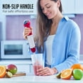 thumbnail image 3 of OVENTE Cordless Immersion Hand Blender, 300W Rechargeable Handheld Portable Stick Mixer with Speed Pulse Activating Sensor and Stainless Steel Blades for Smoothies, Shakes or Baby Food, Red HR995R, 3 of 6