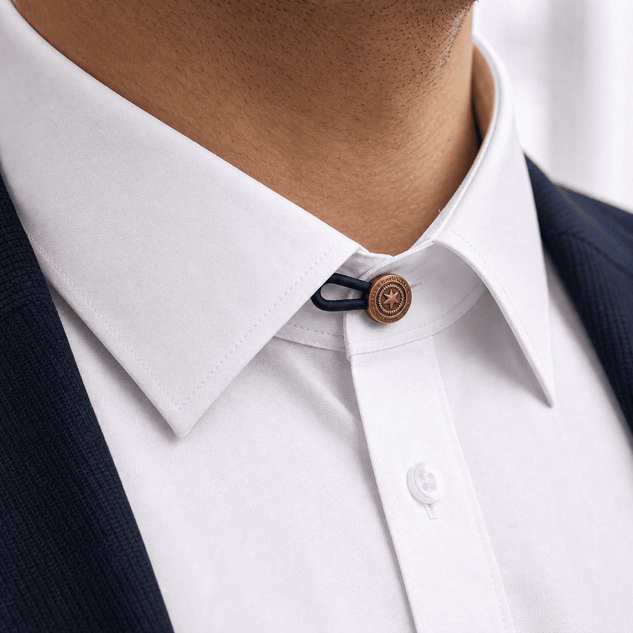 10 Pack Elastic Collar Expanders for Men's Dress Shirts, Button Extenders for Neck Adjustment, Suit and Tie Accessories for 1/2 Size Increase in Men's Formal Wear