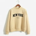 thumbnail image 4 of Women's Graphic Crewneck Sweatshirts Casual Loose Long Sleeve Pullover Tops Y2K New York Letter Print Hoodies, 4 of 4