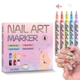 thumbnail image 6 of DIY Nail Art Marker, 12 Colors Nail Art Pens Set, 0.7mm Quick-Drying Nail Pen for Painting and Outlining, Perfect for Nail Design, Manicure and Handcraft Projects, 6 of 9