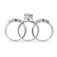 thumbnail image 4 of BERRICLE Sterling Silver 5-Stone Wedding Engagement Rings 2 Carat Cubic Zirconia CZ Solitaire Ring Set for Women, Rhodium Plated Size 4.5, 4 of 19
