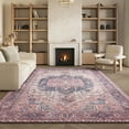 thumbnail image 5 of SAFAVIEH Tucson Jayma Traditional Machine Washable Area Rug, 6' x 6' Square, Beige/Pink, 5 of 15