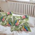 thumbnail image 6 of Throw Pillow Covers 18x18 Inch Set of 2, Summer Waterproof Outdoor Pillow Covers, Botanical Palm Leaves Flower Bird Animals Plants Decorative Cushion Pillowcases for Couch, Sofa, Bed, Garden, Patio, 6 of 9