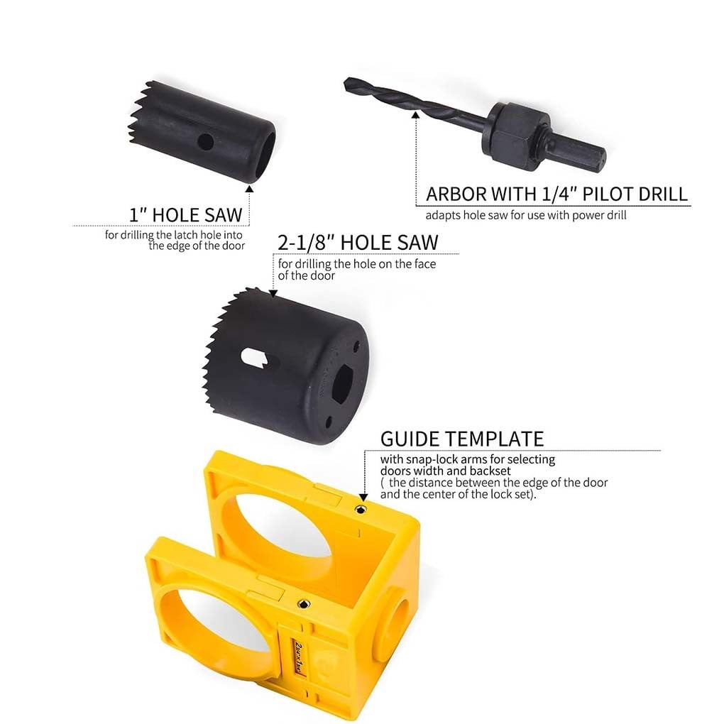 Door Lock Installation kit Carbon Steel Hole cutter for Wooden Doors drill bit