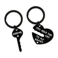 thumbnail image 2 of 2 uds llavero de corazón para el Día de San Valentín llavero de pareja regalo romántico de San Valentín llavero único llaveros de coche para fiesta , Negro, 2 of 8