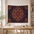 thumbnail image 4 of Paisley Floral Mandala on Navy Background, Dramatic Boho for Meditation Enthusiasts, Spiritual Wall Art, Housewarming Gift, Tapestry Wall Hanging for Meditation Room and Bedroom, 4 of 6